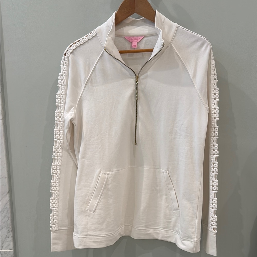 Lilly Pulitzer White Pullover quarter zip